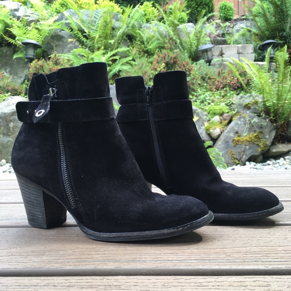 paul green black suede booties